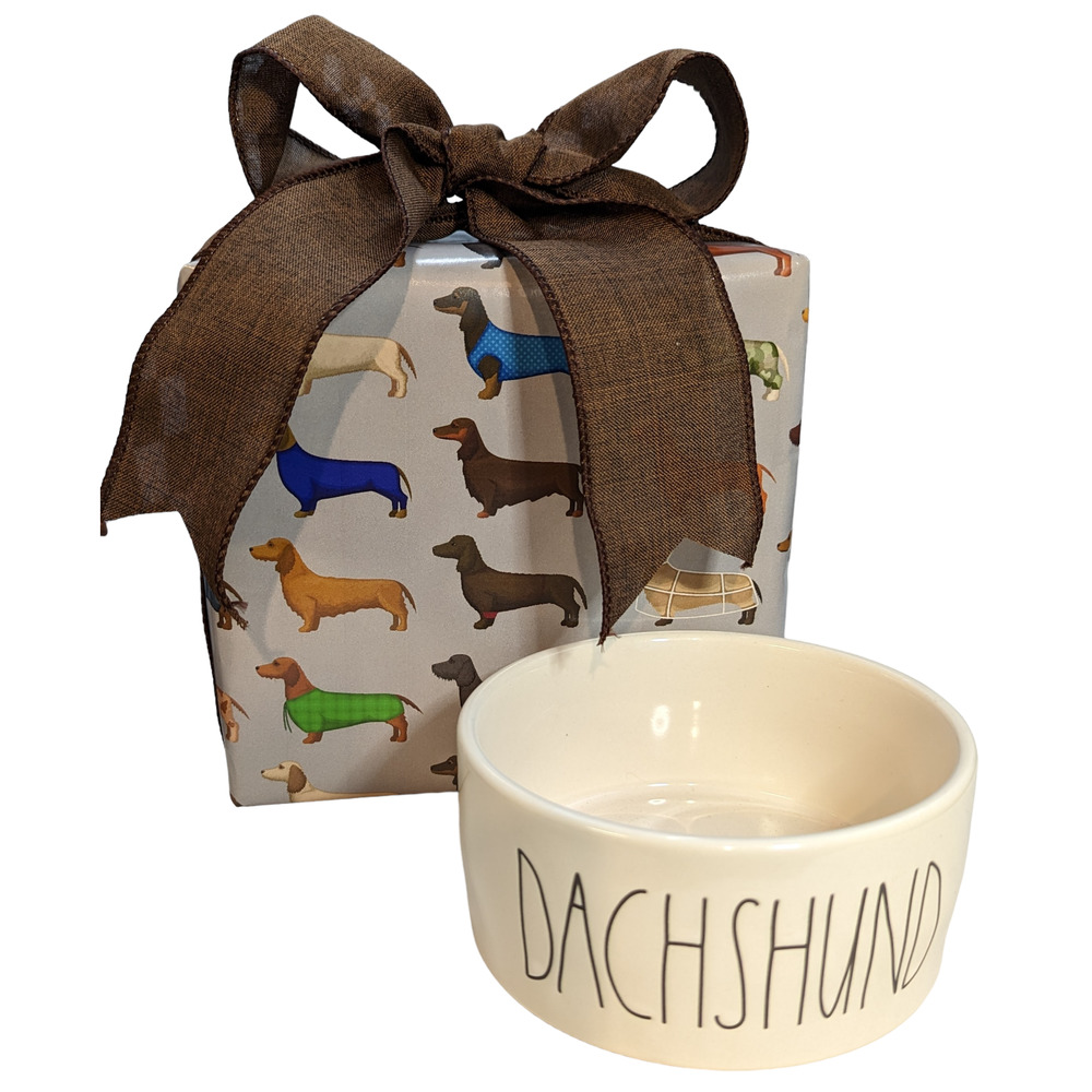 Rae Dunn DACHSHUND Dog Bowl - Gift Wrapped!
